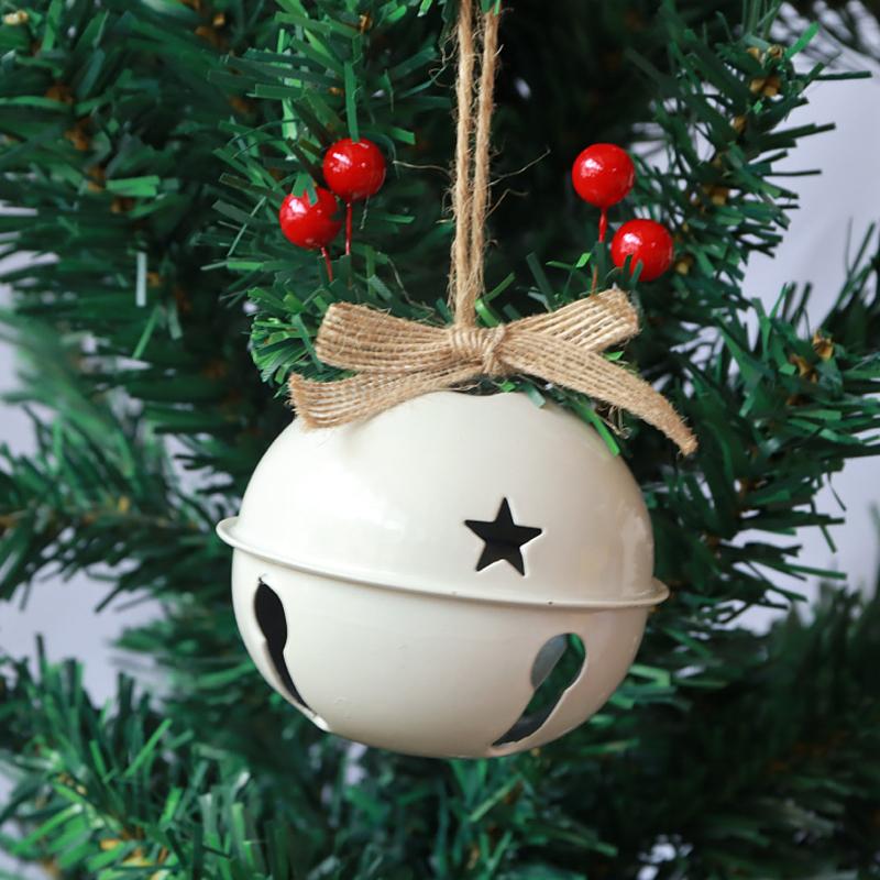 WTEMPO 4PCS Christmas 8CM Snowflake Hollow Out Bells Retro Metal Creative Bell Pendants Home Christmas Tree Decorative Hanging Large Bells