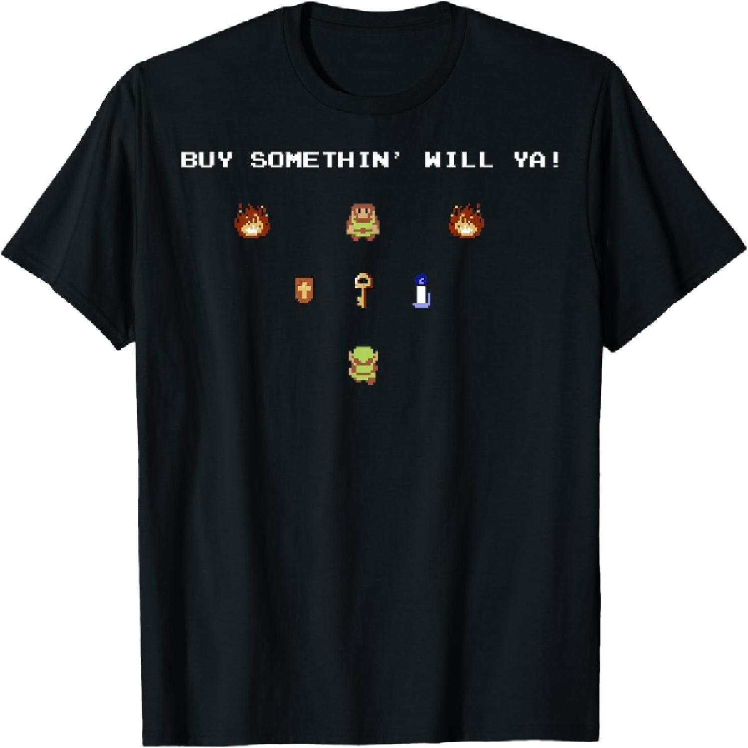 Legend Of Zelda Buy Somthin Will Ya Pixel Art Collage T-Shirt S