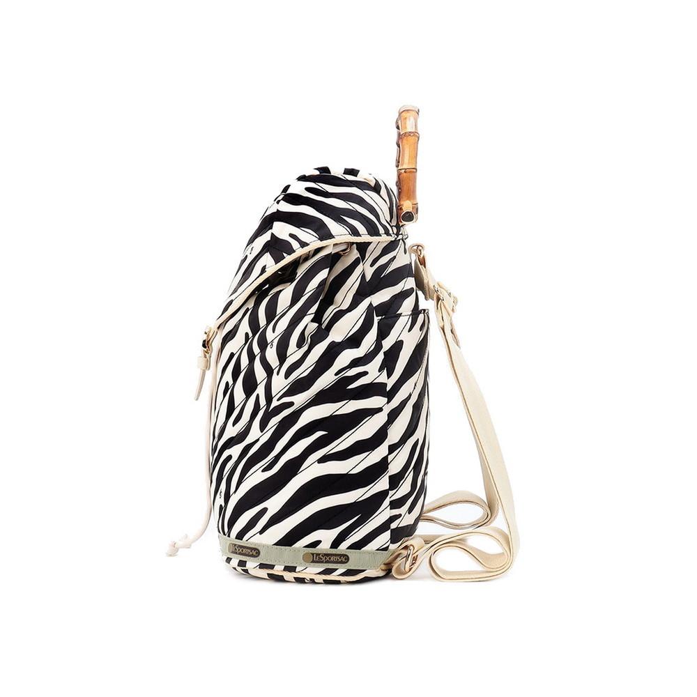 Lesportsac Ecru Zebra Quilted Bamboo Backpack [1068.Hb93]