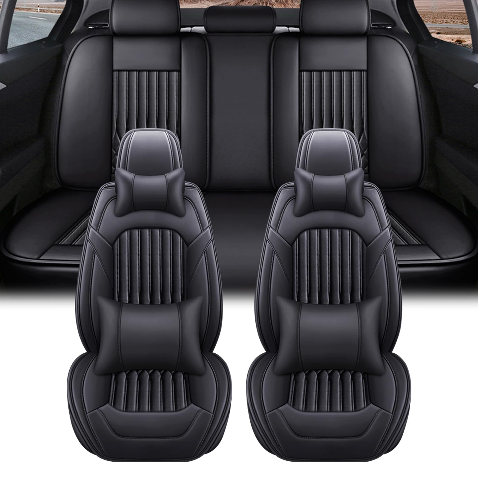 

Honda Vezel RU1 RU2 RU3 RU4 Чехол на автомобильное сиденье Новый 5-местный чехол на автомобильное сиденье Comes with a pillow чёрный