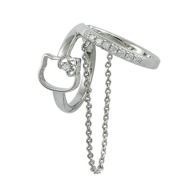 Sanrio Hello Kitty Double Ear Cuff B Silver Japan NEW Sanrio Characters