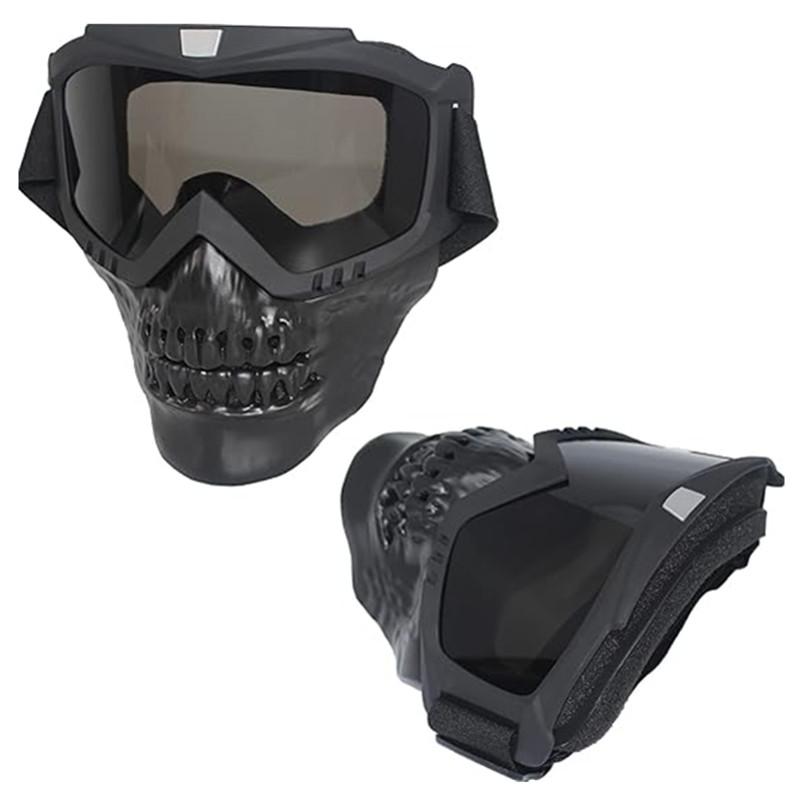 Motorcycle Bicycle Riding Windproof Full Face Goggles Detachable Skeleton Protective Skull Mask Colored Helmet Goggle