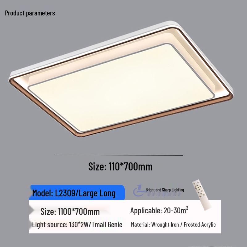 Smart Rectangular Ceiling Light for Living Room & Bedroom with Offline Voice Dimming