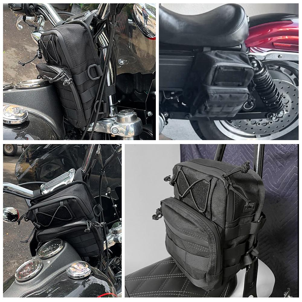 Motorcycle Sissy Bar T-Bar Handlebar Bag For Harley Softail Dyna Sportster FXBB Custom Front Handle Bars Bags Travel Pouch Bag