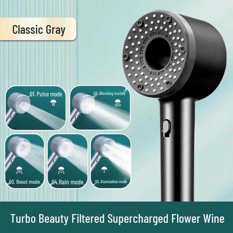 Popular German Turbo Shower Head with Large Output and Five-Speed Filter