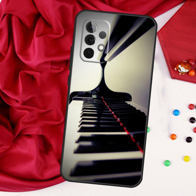 Piano Keys Keyboard design For Samsung Galaxy A15 A55 A53 A33 A35 A22 A32 A52 A54 A34 A14 A56 A36 A26 A16 A05 A06 Case
