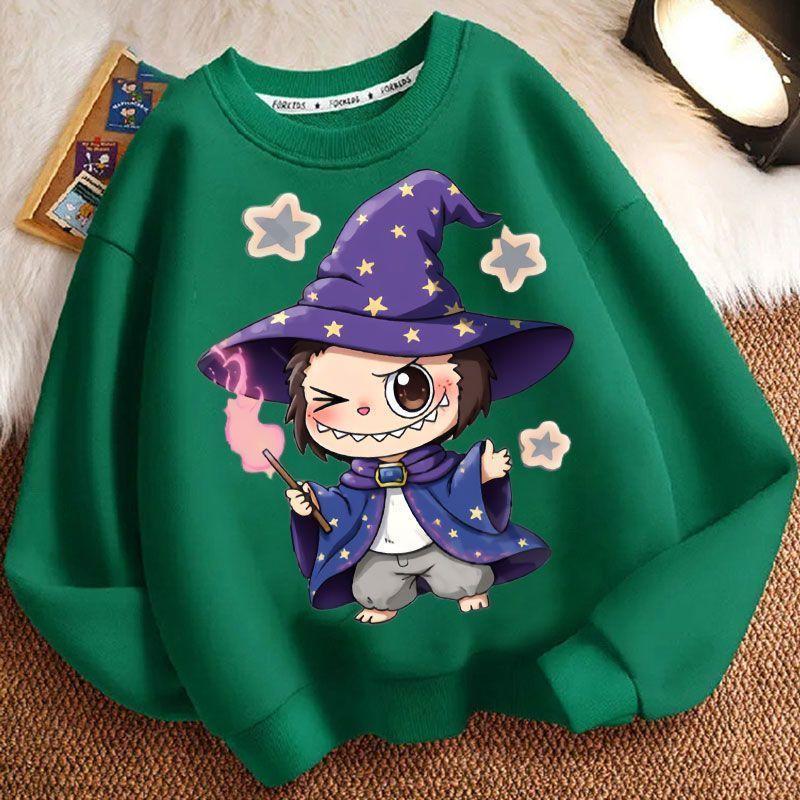 

Children s LBB Cartoon Hoodie, Long-sleeved Loose Round-neck Hoodie for Boys and Girls Spring and Autumn 160