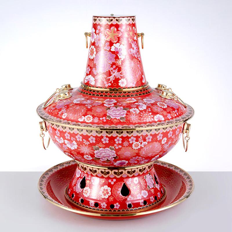 ZISIZ Old Beijing Cloisonné Copper Mandarin Duck Hot Pot
