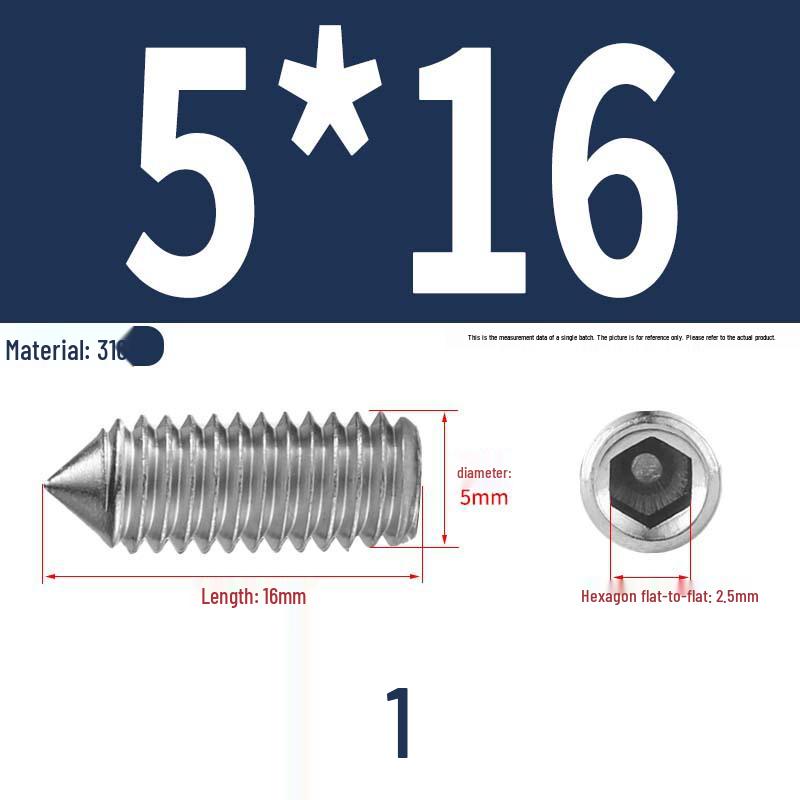 12.9 Edelstahl 304 Innensechskant Kegelspitze Gewindestift M2/M3