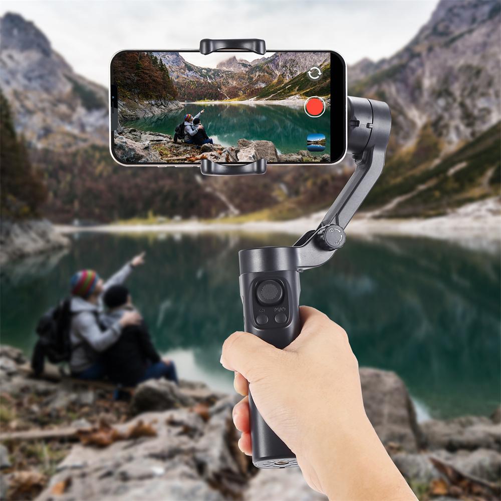 F5PLUS Foldable Three-axis Motorized Gimbal AI Face Follow Shooting Cell Phone Stabilizer Production Artifacts