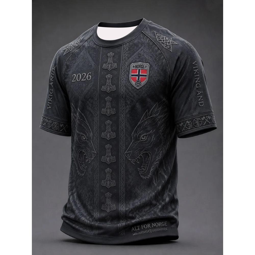 2026 Edition Norwegian Football Training T-Shirt-3D Digital Printing - Comfortable and Breathable - Family-Personalized Clothing S