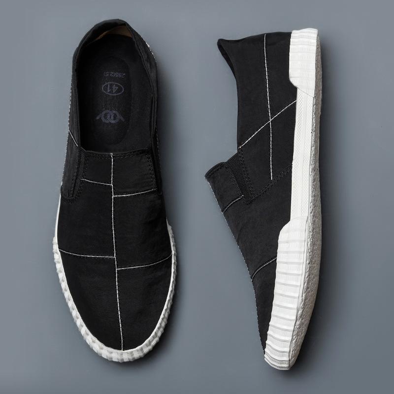 

Модная летняя мужская обувь, сетчатая мужская обувь, повседневная модная обувь на шнуровке из парусины, туфли на плоской подошве Zapatillas Hombre, бесплатная доставка 2024 6.5 черный белый