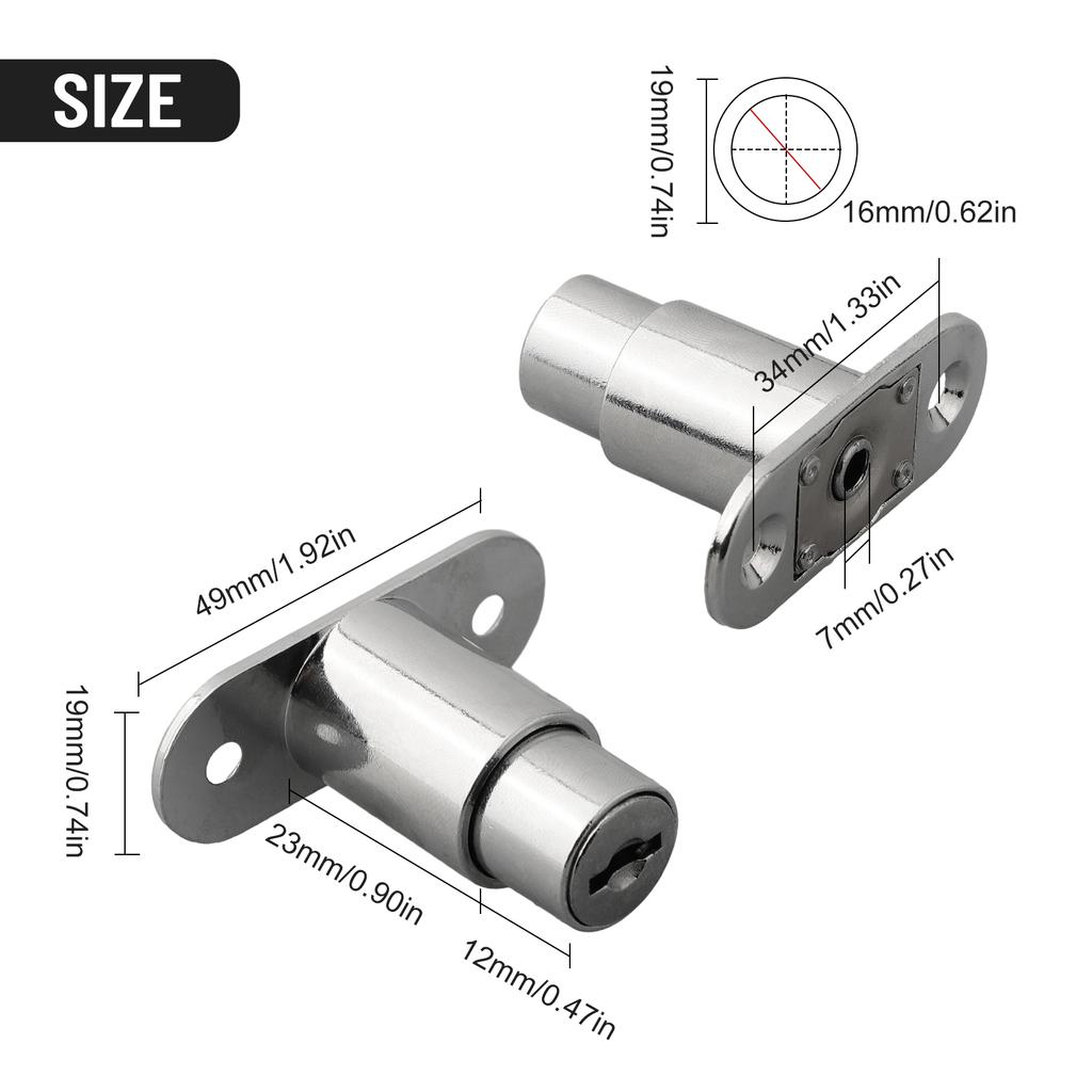 Door Latch Single Open Security Sliding Sliver 1pcs
