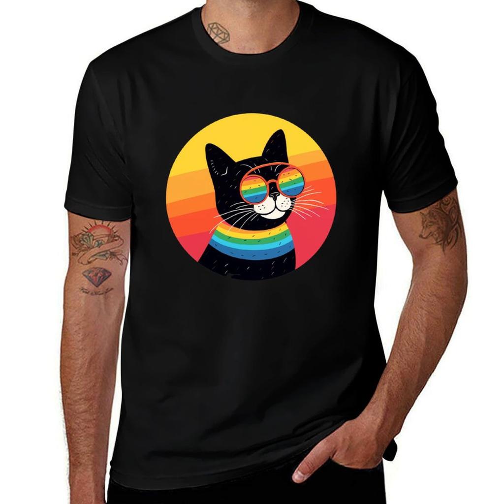 Colorful groovy cat TShirt Unisex t shirt graphic TShirt