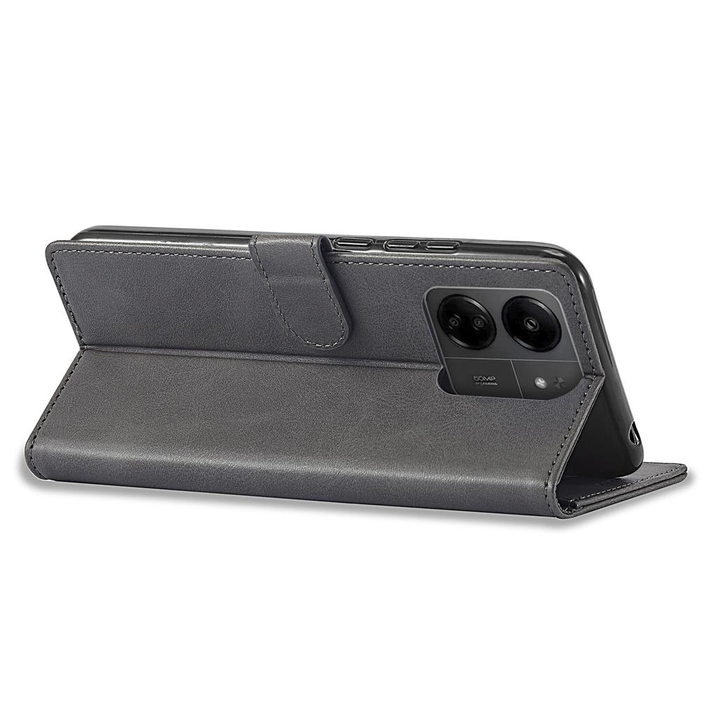 LC.IMEEKE For Xiaomi Redmi 13C 4G/5G/13R 5G/Poco M6 5G/Poco C65 4G Magnetic Phone Case Calf Texture Leather Wallet Cover