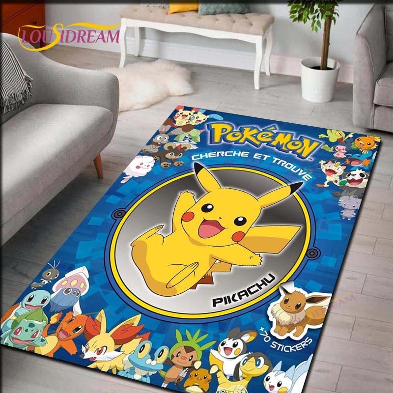 Pokemon Rug Cartoon Carpets Anime Carpet Living Room Tea Table Mats Bedroom Rug Washable Floor Mats Household Area Mat Gift