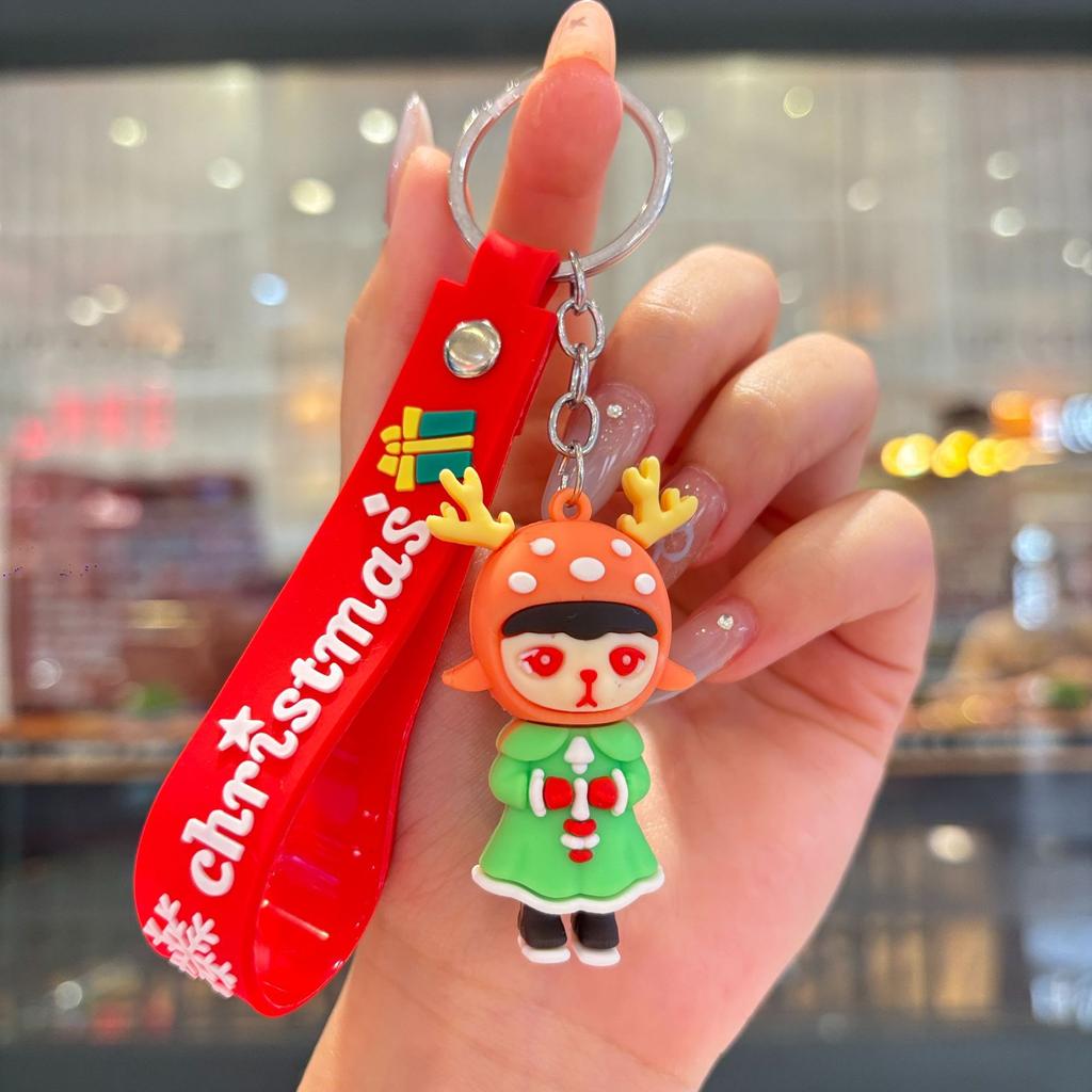 New Christmas Cartoon Keychain Bag Pendant Exquisite Santa Claus Car Keychain Small Gift