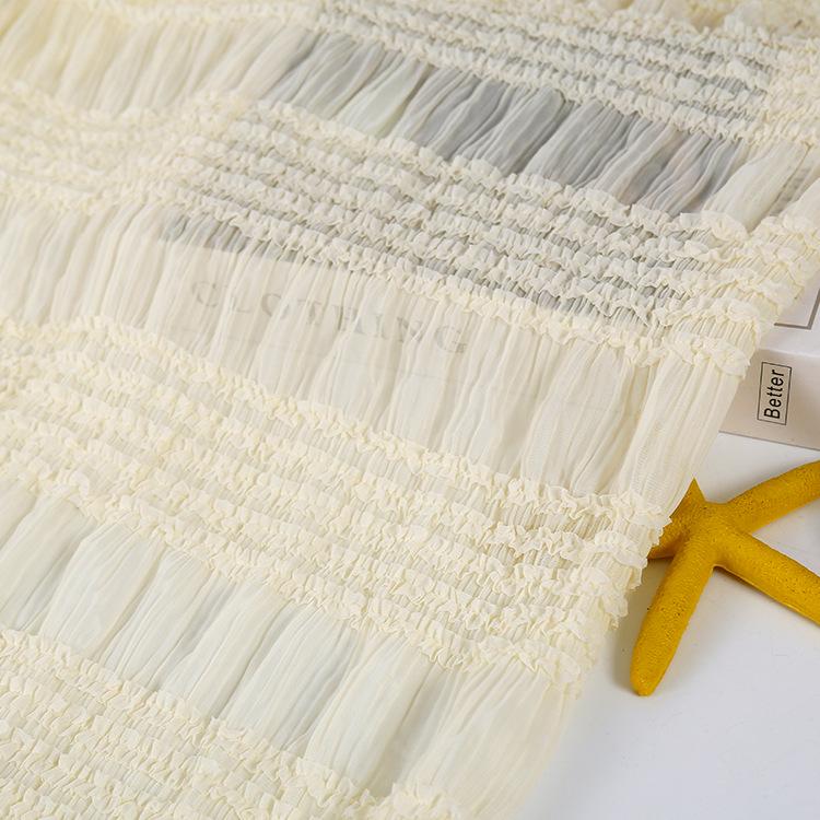 Women's Chiffon Crochet Striped Pleated Wedding & Evening Gown