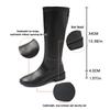 Fashion Autumn Winter Black Knee High Boots Women 2025 Back Zipper Low Heel Pu Leather Boots Woman Plus Size 35-43 Punk Long Botas Mujer