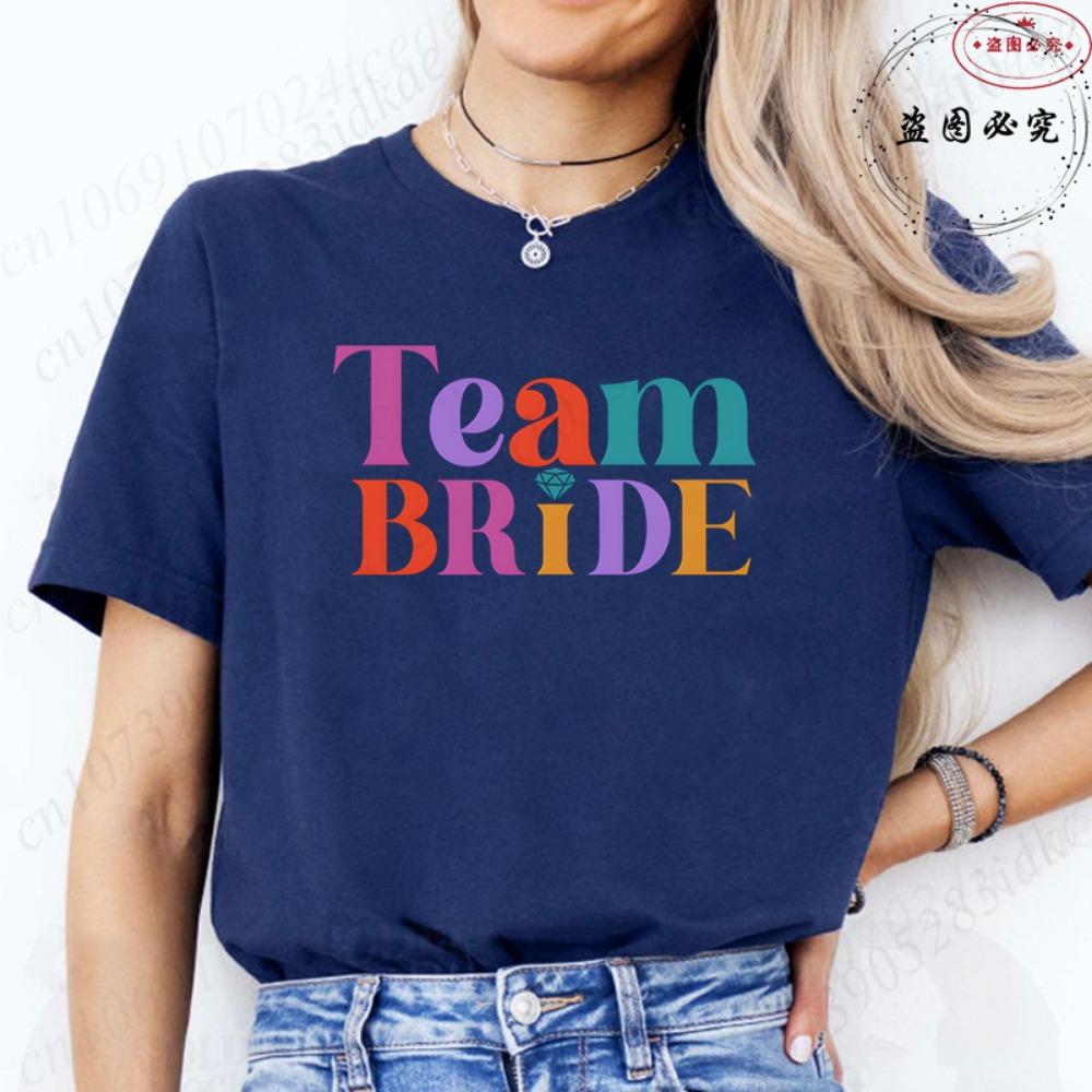 Bridal Shower Special: Fashion Finger Graphic Team Bride T-shirts, Women Clothing for Single Farewell & Bride Squad Tees D001