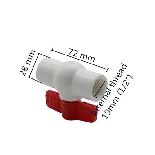 Garden Irrigation Waterstop Switch Water Control Pipe Fittings 1/2" 3/4" 1" 1.25" 1.5" 2" Female Thread PVC Ball Valve Drainage