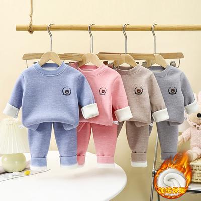 Children's Warm Clothing Set Winter New Boys' Underwear with Thick Velvet for Girls Winter Collection Baby Autumn/Winter Children's Clothing
