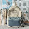Schoolbag Japanese Contrasting Colors Ins Niche Schoolbag Girl Junior High School College Student Backpack Light Commuter Travel Backpack
