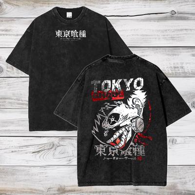 Tokyo Ghoul Oversized T-Shirt: Ken Kaneki Anime T-Shirt, Säurewäsche