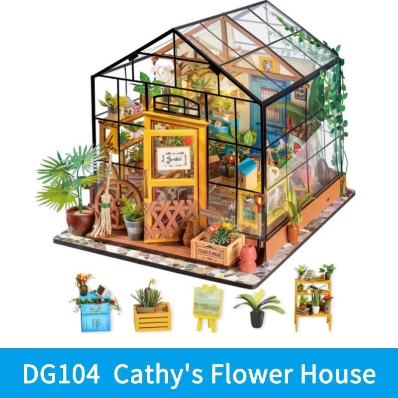 Robotime DIY Wooden Miniature Dollhouse 1:24 Handmade Doll House Model Building Kits Toys For Children Adult Drop Shipping