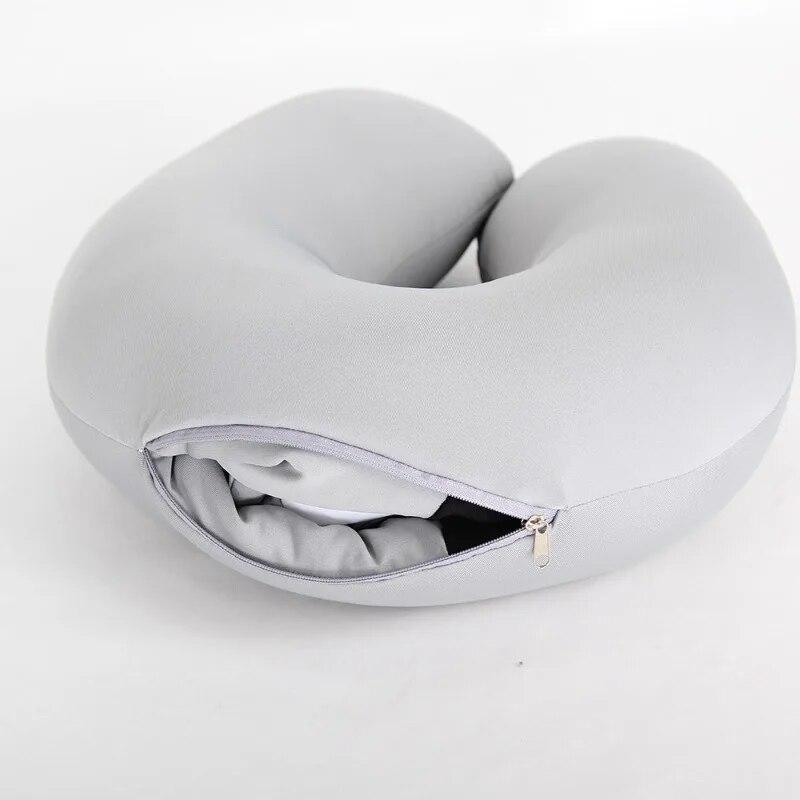 Cartoon Plush U-Shaped Pillow with Transformable and Multi-Functional Design Ideal for Home and Travel