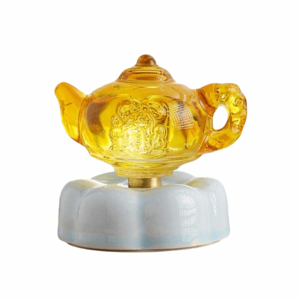 Cartoon Spinning Car Ornament Creative Mini Tea Pot Statue Rotating Tea Pot Statue Home Ornaments Style 5