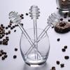 Transparent 6" Glass Honey Dipper Sticks Stirring Sticks Server Honey Spoon Dipper Stirrer Honey Wand for Honey Pot Jar Containers Honey Dispense