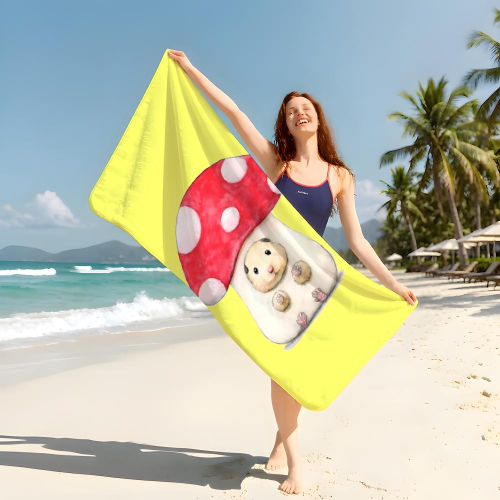 Art Watercolor Breakfast Hamster Towel Beach Blanket Towel For Travel Gym Shower Luxury Lightweight Camping Pool Hot