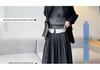 Maternity Woolen Pleated High-Waisted A-Line Long Skirt for Autumn/Winter 2026