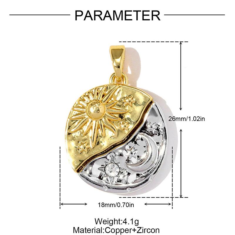 Trendy Butterfly Moon Sun Face Copper Diy Necklace Pendant Two Tone Star Angel Women Jewelry Charms A2