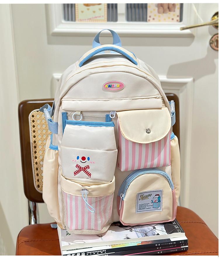 Nylon School Backpack For Girls With Waterproof Design And Letter Pattern For School And Travel