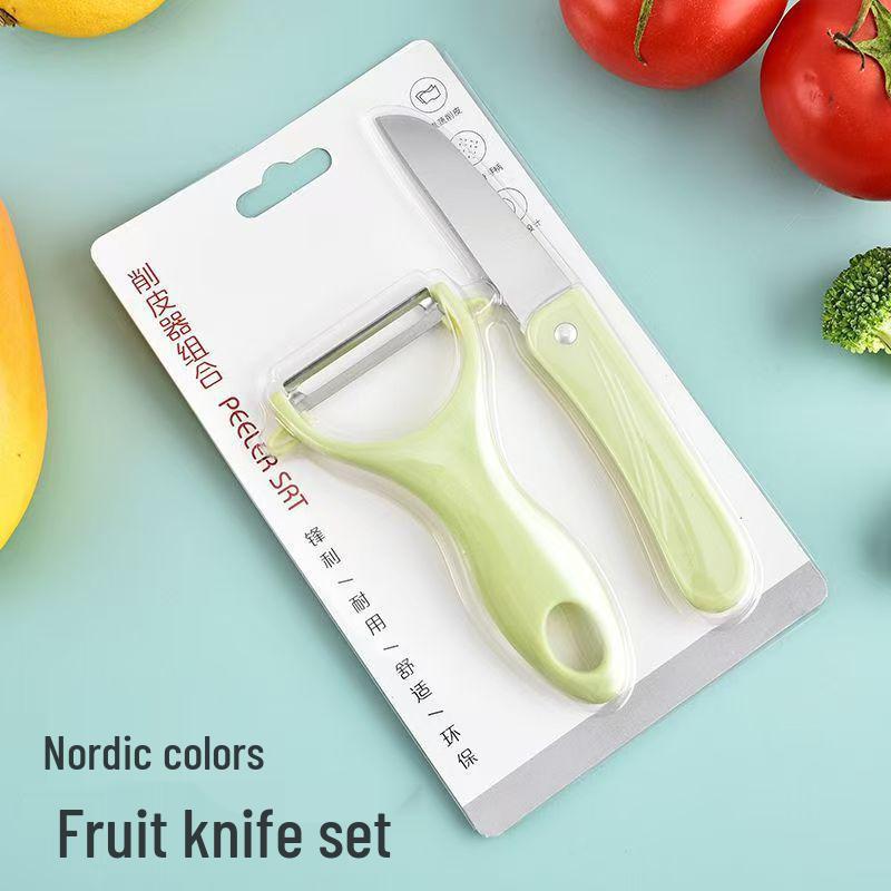 Dual Stainless Steel Peeler & Melon Knife: Versatile Fruit and Vegetable Grater