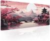 Lyserød Sakura Bjergudsigt overdimensioneret e-sports musemåtte låsende kant skridsikker gummisål skrivebordsmåtte 300 * 800 * 2mm