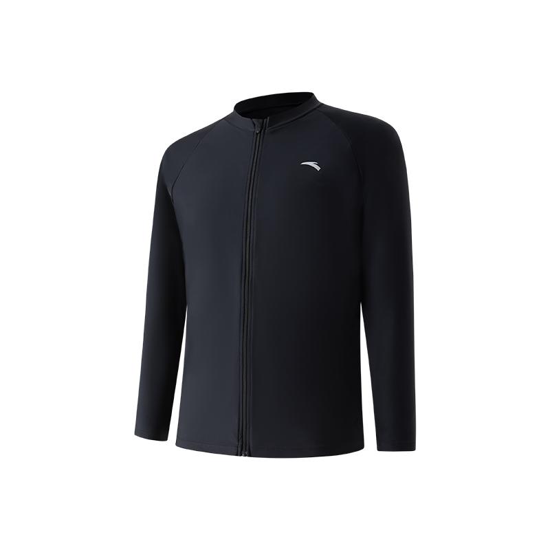 

Anta Comfortable Simple Versatile Zipper Round Neck Elastic Breathable Long Sleeve Swimwear Men swimwear Black 9825332435-1 M