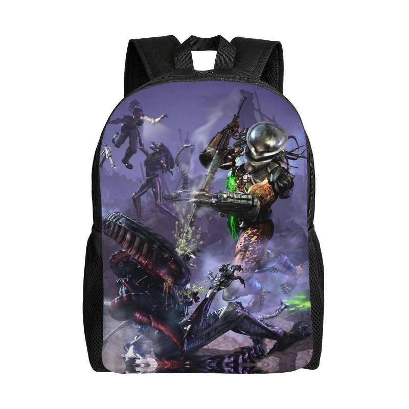 Alien Vs Predator Cartoon Backpack Daypack for Camping Anime Bag Notebook Bag-LDYH60