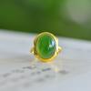 Xinjiang Hotan Jade Jasper S925 Silver Ring with Certificate