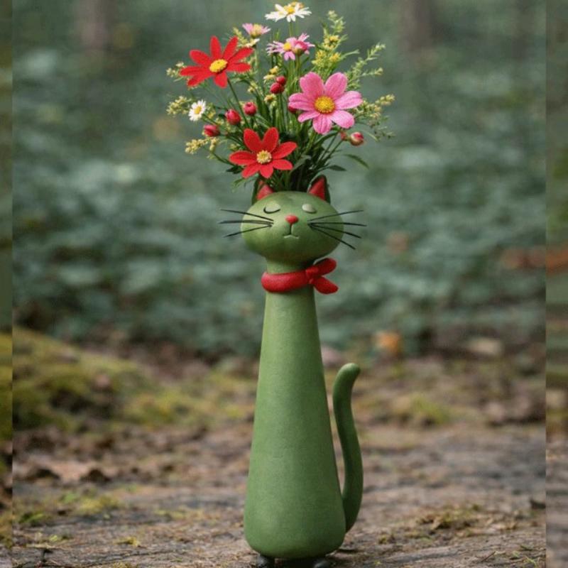 Umweltfreundliche Harz Hund Katze Blumenvase Skurril Niedlich Dekoration Ornament Ungiftig für Zuhause Schreibtisch Kinderzimmer Dekoration