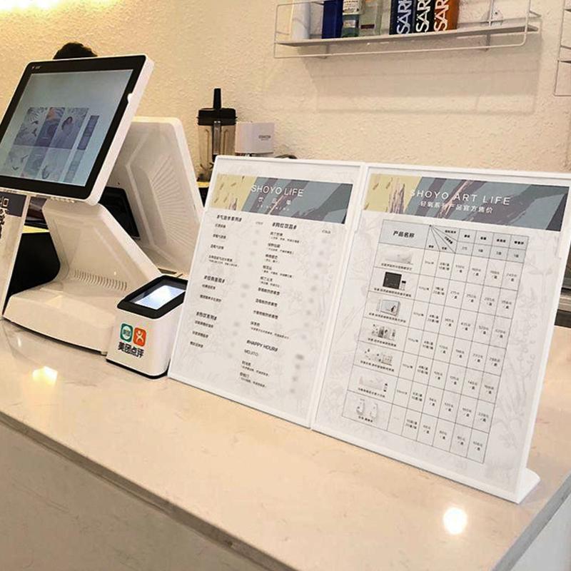 Acrylic Table Card Display Board A4 A5 A6 L-Shaped Table Sign Price Card Billboard Stand Picture Poster Art Display Frame Empty