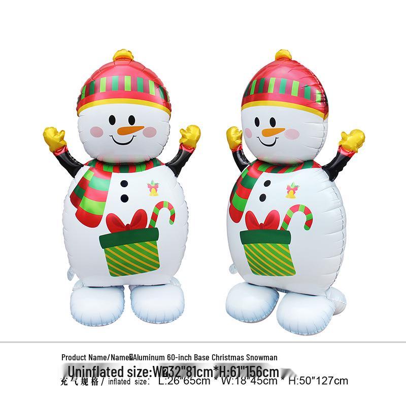 Large Standing Gingerbread Man & Snowman Christmas Tree Party Decoration Balloons