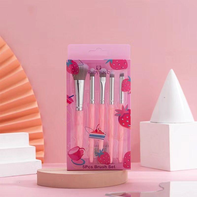 

Makeup Brush Fruit Series Three Colors 5 Pcs Beauty Makeup Tools Makeup Brush Set Concealer Brush Blush Brush Man-made fiber Strawberry