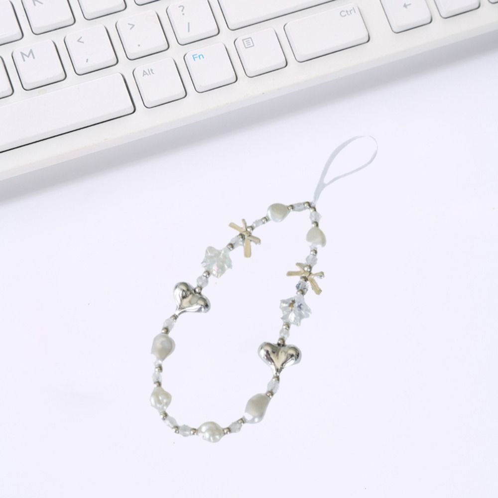 Beaded Bow Phone Case Pendant Resin Y2K Mobile Phone Charms  Wrist Hanging Decoration