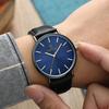 Top Luxury Brand Ultra Thin Watches Men Simple Watch Blue Glass Leather Band Quartz Wristwatches Men Casual Watch Best Gift