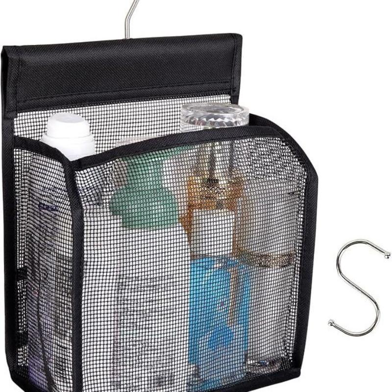 1Pc 2025 New Bathroom Toiletry Bag Small Hanging Basket Shower Mesh Storage Bag with Hook Shower Tote Bag Organizer 7.67*3.7*9in
