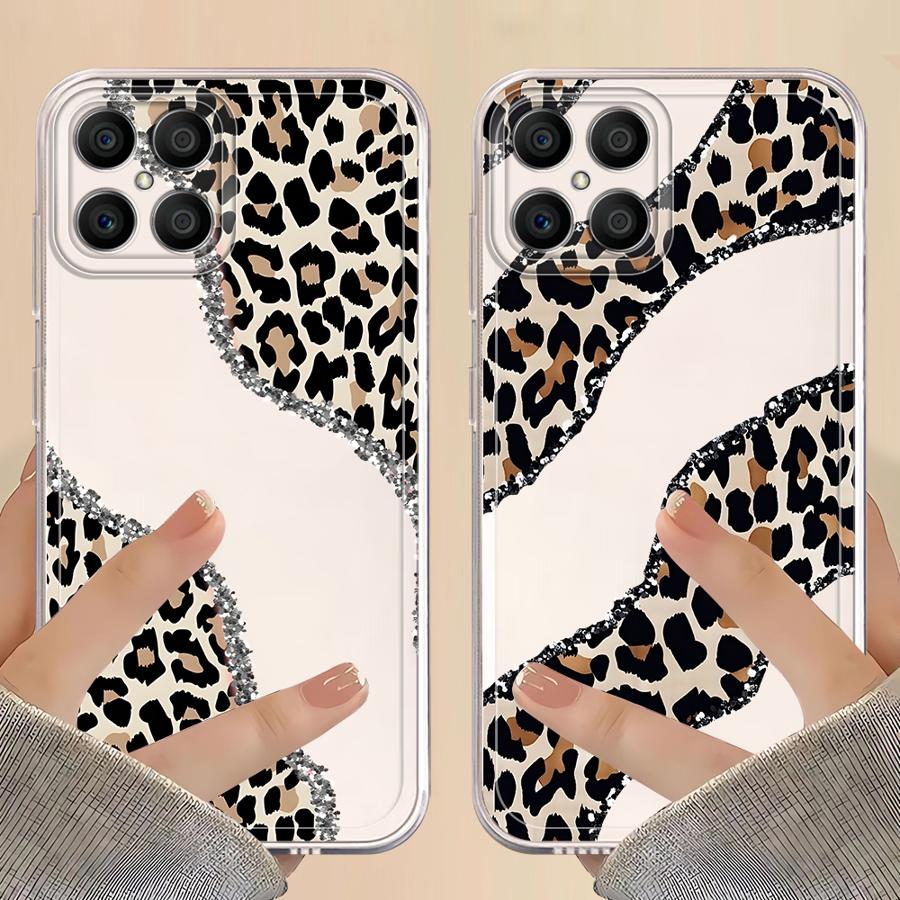 Case for Honor 90 Lite X9a X9b X7b X8 X8b X8a Soft Phone Cover Minimalist Leopard Print