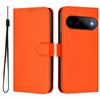 Wallet Case for Pixel - Leather/PU, Orange, With Lanyard